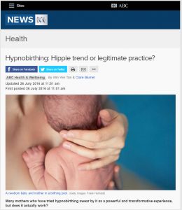 Hypnobirthing article in the media