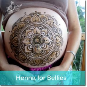 henna on pregnant belly