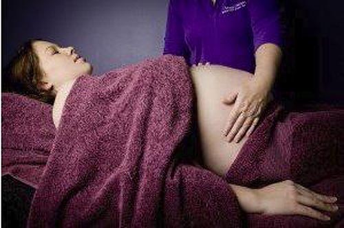 pregnant woman having massage